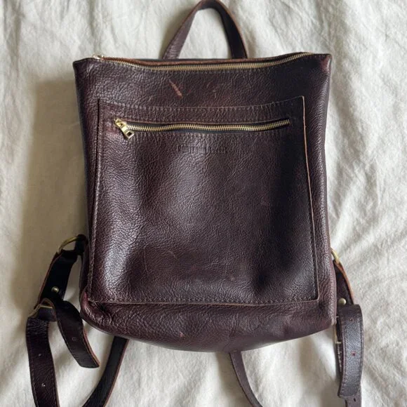 Portland Leather Tote Backpack - Picture 3 of 6